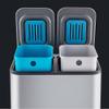 Trash Can Garbage Can Garbage Bin Pedal Bin with Lid, Dual Sections Rectangular Kitchen Step Trash Can, Stainless Steel Garbage Can Rubbish Bin Bathroom Kitchen Trash Can (Color : A, Size : 24L) view 3