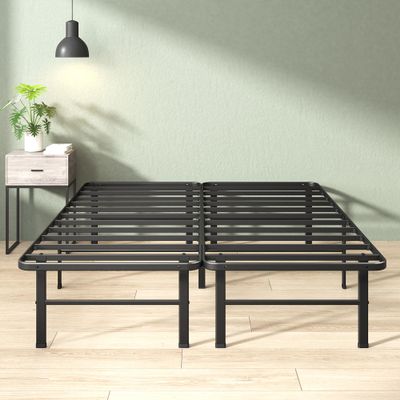 Zinus Rumi 14in Queen Metal Bed Frame, Quick Assembly SmartBase Mattress Foundation, Heavy Duty Sturdy Steel with No Box Spring Needed, Eco-Friendly Packaging, Black