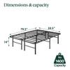Zinus Rumi 14in Queen Metal Bed Frame, Quick Assembly SmartBase Mattress Foundation, Heavy Duty Sturdy Steel with No Box Spring Needed, Eco-Friendly Packaging, Black view 2