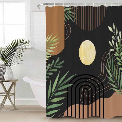 ZOE STORE Shower Curtains for Bathroom Accessories, Boho Abstract Watercolors Polyester Fabric Bathtub Curtain with 12 Hooks, Modern Geometric Art Waterproof Shower Curtains 54 x 78 Inches