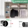 Closet Rods for Hanging Clothes, 1.3 Inch Diameter Heavy Duty Closet Rod 17-75 Inch Adjustable Clothes Hanging Bar Metal Black Shower Curtain Rods for Closet, Wardrobes, Bathroom, Windows view 2