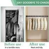 Closet Rods for Hanging Clothes, 1.3 Inch Diameter Heavy Duty Closet Rod 17-75 Inch Adjustable Clothes Hanging Bar Metal Black Shower Curtain Rods for Closet, Wardrobes, Bathroom, Windows view 3