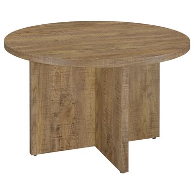 Coaster Home Furnishings - Jamestown - Engineered Wood - Round Dining Table with X-Cross Base - Kitchen, Breakfast Nook - 47-Inch - Mango - 183021