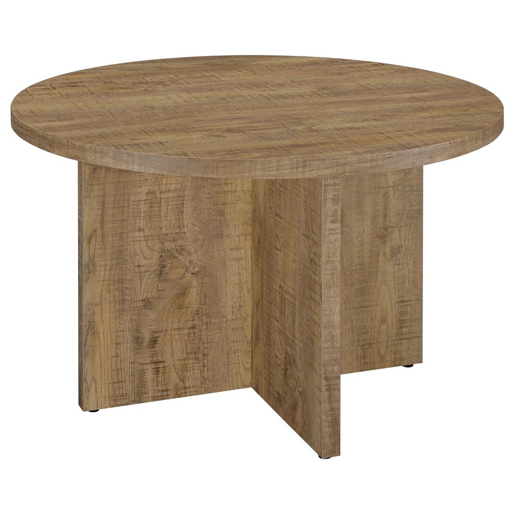 Coaster Home Furnishings - Jamestown - Engineered Wood - Round Dining Table with X-Cross Base - Kitchen, Breakfast Nook - 47-Inch - Mango - 183021