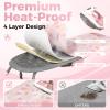 APEXCHASER Small Ironing Board with Iron Holder, Compact Iron Board with Non-Slip Feet, Portable Tabletop Ironing Board with Cotton Cover for Small Spaces and Travel, Pink view 4