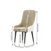 Wisfor Dining Chairs Set of 2: Upholstered Modern Chair with Backrest - Armless Accent Chairs with Metal Legs for Kitchen Living Room Bedroom (Beige White) view 2