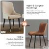 Wisfor Dining Chairs Set of 2: Upholstered Modern Chair with Backrest - Armless Accent Chairs with Metal Legs for Kitchen Living Room Bedroom (Beige White) view 4