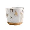 CHICKEN Indoor Flower Pot Modern Simple Nordic Style Ceramic Flower Pot Marble Pattern Literary Flower Pot Balcony Succulent Breeding Pot Outdoor Flower Pot (Size : Small) view 1