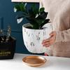CHICKEN Indoor Flower Pot Modern Simple Nordic Style Ceramic Flower Pot Marble Pattern Literary Flower Pot Balcony Succulent Breeding Pot Outdoor Flower Pot (Size : Small) view 3