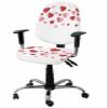 AMZRicher Valentines Love Office Chair Cover Stretchable Computer Chair Seat Cover Backrest Slipcovers, Stretchable Rotating Desk Chair Seat Cushion Split Protectors Red Minimalist Geometric Stripes view 1