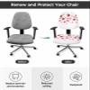 AMZRicher Valentines Love Office Chair Cover Stretchable Computer Chair Seat Cover Backrest Slipcovers, Stretchable Rotating Desk Chair Seat Cushion Split Protectors Red Minimalist Geometric Stripes view 2