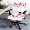 AMZRicher Valentines Love Office Chair Cover Stretchable Computer Chair Seat Cover Backrest Slipcovers, Stretchable Rotating Desk Chair Seat Cushion Split Protectors Red Minimalist Geometric Stripes view 3
