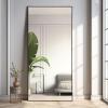 MELOMOIR 71"x32" Large Mirror Full Length, Oversized Floor Mirror Full Length for Bedroom Living Room Cloakroom Gym, Hanging Standing or Leaning Full Body Mirror with Stand, Black Aluminum Alloy Frame view 2