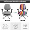 Abstract Rainbow Office Chair Cover Stretchable Computer Chair Seat Cover Backrest Slipcovers, Stretchable Rotating Desk Chair Seat Cushion Split Protectors Modern Multicolor Tainted Ink Art view 2