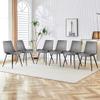 AmoUnico Dining Chairs, Modern PU Leather Dining Room Chair with Sturdy Metal Legs, Upholstered Seat Dinner Chairs Accent Side Chairs for Indoor Kitchen Living Room (Grey, Set of 6) view 1