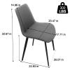 AmoUnico Dining Chairs, Modern PU Leather Dining Room Chair with Sturdy Metal Legs, Upholstered Seat Dinner Chairs Accent Side Chairs for Indoor Kitchen Living Room (Grey, Set of 6) view 2