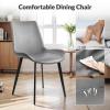 AmoUnico Dining Chairs, Modern PU Leather Dining Room Chair with Sturdy Metal Legs, Upholstered Seat Dinner Chairs Accent Side Chairs for Indoor Kitchen Living Room (Grey, Set of 6) view 4