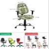 St. Patrick's Day Office Chair Cover Stretchable Computer Chair Seat Cover Backrest Slipcovers, Stretchable Rotating Desk Chair Seat Cushion Split Protectors Green Retro Black Plaid Gnomes Daisy view 4