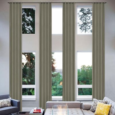 Fcoise Extra Long Room Darkening Curtain 156" Length for High Ceiling High Living Room, Natural Linen Blended Drapes, 9-24 Feet Custom Made Curtains Grommets Top (2 Panels - 50" Wx156 L - Dark Grey)