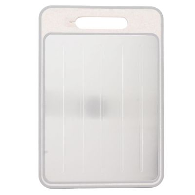 Sonew 2 Color Optional Defrosting Cutting Board, 36.5 X 25cm Double Sided Chopping Board with Sharpener and Handle Design, Defrosting Tray for Frozen Food for Family Restaraunt