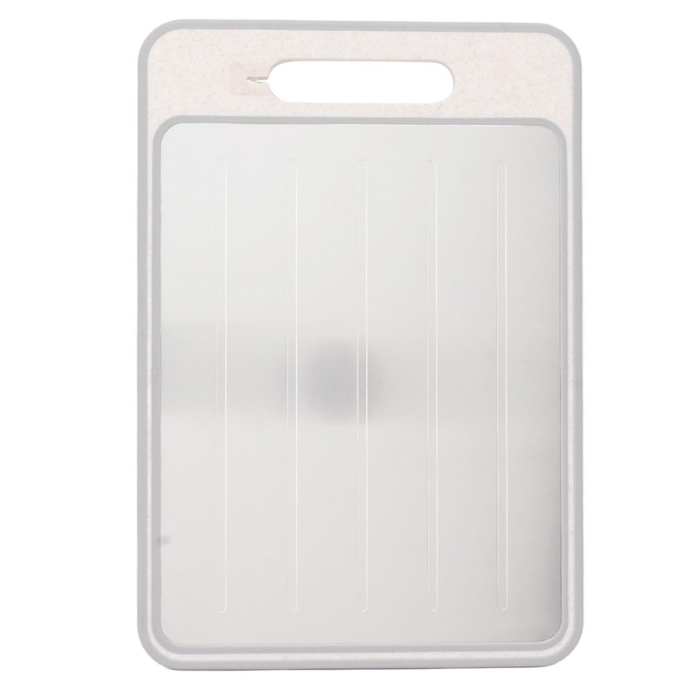 Sonew 2 Color Optional Defrosting Cutting Board, 36.5 X 25cm Double Sided Chopping Board with Sharpener and Handle Design, Defrosting Tray for Frozen Food for Family Restaraunt