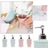 Ldbuejiaja 400ml Empty Carved Flower Dispenser Bottle Shampoo Soap Shower Container Soap Dispenser Replacement Plastic Soap, Pink view 4