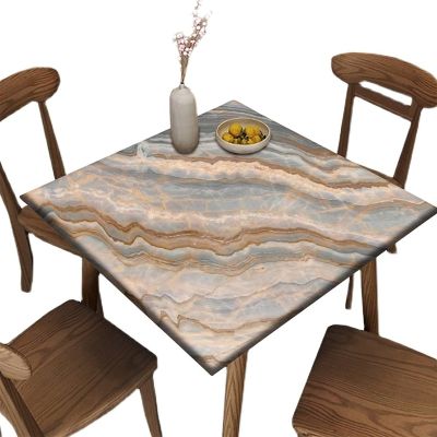 AngelSept MarbleFitted Elastic Edge Square Tablecloths, Agate Marble Polyester Table Cloth, Great for Outdoor Home Kitchen/Parties/Holiday Dinner, Fit for 40" x 40"Square Table