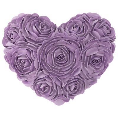 JWH Valentine's Day Throw Pillow Covers Decorative Flower Accent Pillow Cases Heart Shaped Cushion for Couch Living Room Bed Chair 14 x 16 Inches Purple Lilac