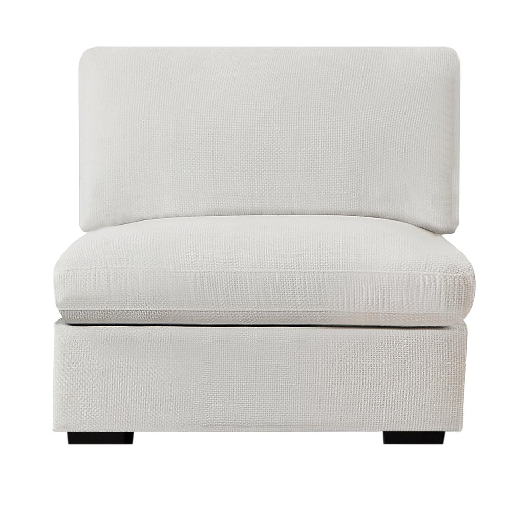 Armless Grey Cloud Couch,Chenille Comfy Modular Couch with Deep Seat, 31.5" x 39.76" Oversized Armless Sofa Chair for Living Room,Bedroom