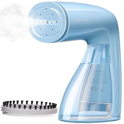 HiLIFE Steamer for Clothes, 1100W Clothes Steamer, Fast Wrinkle Removal with Large 300ml Tank, Ideal for All Fabrics, Easy to Use, Compact and Portable Travel Garment Steamer
