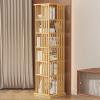 6-Tier Rotating Bookshelf, 360 Display Floor Standing Bookcase Storage Rack, Corner Bookshelf for Small Space, Open Design Shelving for Living Room Study Room Office,Light Wood view 1