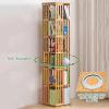 6-Tier Rotating Bookshelf, 360 Display Floor Standing Bookcase Storage Rack, Corner Bookshelf for Small Space, Open Design Shelving for Living Room Study Room Office,Light Wood view 3