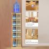 6-Tier Rotating Bookshelf, 360 Display Floor Standing Bookcase Storage Rack, Corner Bookshelf for Small Space, Open Design Shelving for Living Room Study Room Office,Light Wood view 4