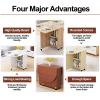Modern Drop-Leaf Folding Dining Table, Rolling Space Saving Dining Table By 6 Wheels, Dining Table & Expandable Kitchen Table With Drawer & Storage Shelves, For Kitchen/Farmhouse/Living Room ( Color : view 3