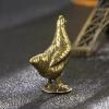 MANGOUSONG Brass Home Decor,2.9x2.6cm Solid Brass Animal Hen Figurines Miniature Tea Pet Funny Chicken Crafts Collection Desktop Small Ornament Home Decor Accessories view 2