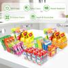 ZIZOTI Snack Organizer for Pantry Shelf, 4 Pack Clear Plastic Pantry Storage Bins with 3 Dividers for Snacks, Spices, Chips Food Organizer, Stackable Pantry Organizers for Kitchen, Fridge, Cabinet view 2