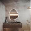 KT WALL ART Aesthetic Washbasin Led Mirror, Asymmetrical Led Illuminated Bathroom Mirror, Decorative Irregular Led Lighted Mirror, Triangle Mirror with Ligths (Cool Light, 70x90 cm | 28"x36") view 1