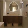 KT WALL ART Aesthetic Washbasin Led Mirror, Asymmetrical Led Illuminated Bathroom Mirror, Decorative Irregular Led Lighted Mirror, Triangle Mirror with Ligths (Cool Light, 70x90 cm | 28"x36") view 3