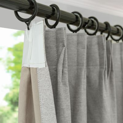 LANTIME Light Grey Blackout Drapes 84 inches Long, Pencil Pleats Faux Linen Textured Window Curtains, 100" W x 84" L