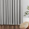 LANTIME Light Grey Blackout Drapes 84 inches Long, Pencil Pleats Faux Linen Textured Window Curtains, 100" W x 84" L view 3