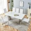 Ebullient 71" Modern Dining Table Set for 6&8, Rectangle Kitchen Table Set,Faux Marble Top Dining Table and PU Leather Chairs, for Dining Room and Kitchen view 2