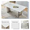 Ebullient 71" Modern Dining Table Set for 6&8, Rectangle Kitchen Table Set,Faux Marble Top Dining Table and PU Leather Chairs, for Dining Room and Kitchen view 3