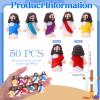 Bememo 50 Pcs Little Jesus Figures Jesus Toys Figurines to Hide and Seek Religious Party Favors for Church Sunday School Easter Egg Stuffers(Dazzling Colors) view 2