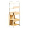 45 Inch Rustic Home Office Desk with 5-Tier Shelves for Storage and Bookshelf, Heavy Duty Multi-Function Foldable Computer Desk Spacious Workstation, Modern Writing Desk Multi-Purpose Study Table view 4