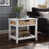 Modern Coffee Table End Sofa TV Stand Accent Nesting Table Side Pier Furniture for Home Office Living Room (Concrete Gray & Black Coffee Table) (White & Natural Accent Table) view 1