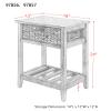 Modern Coffee Table End Sofa TV Stand Accent Nesting Table Side Pier Furniture for Home Office Living Room (Concrete Gray & Black Coffee Table) (White & Natural Accent Table) view 2