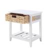 Modern Coffee Table End Sofa TV Stand Accent Nesting Table Side Pier Furniture for Home Office Living Room (Concrete Gray & Black Coffee Table) (White & Natural Accent Table) view 3
