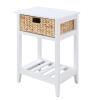 Modern Coffee Table End Sofa TV Stand Accent Nesting Table Side Pier Furniture for Home Office Living Room (Concrete Gray & Black Coffee Table) (White & Natural Accent Table) view 4