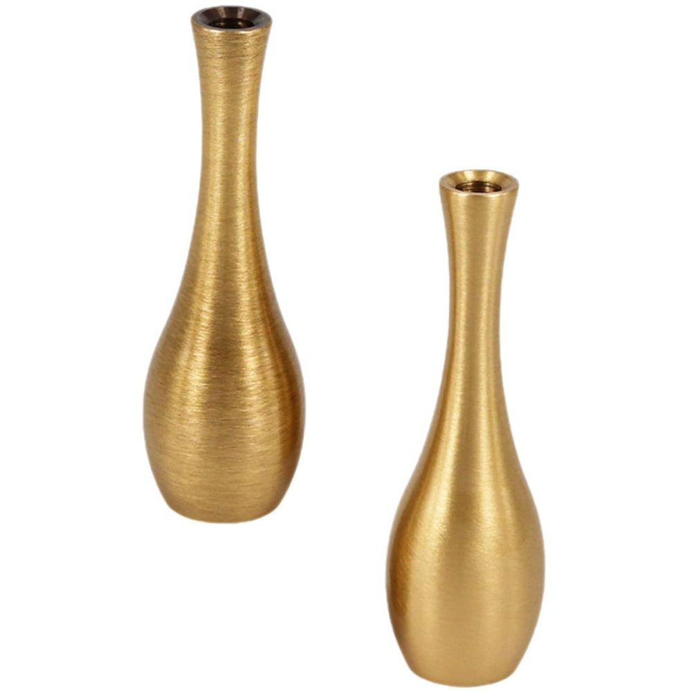 Amosfun 4pcs Copper Vintage Flower Vase for Home Decoration Delicate Metal Centerpieces for Floral Arrangements Elegant Copper for Desktop Decor