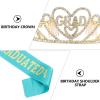 ABOOFAN 1set Graduation Party Sash Rhinestone Crown Set Sash Kit for Student Celebrations Graduation Events view 3